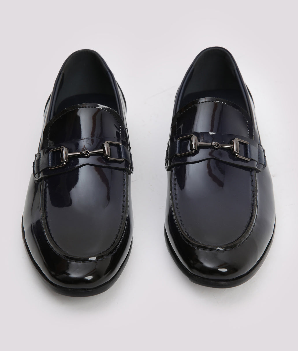 NAVY PATENT SHOES