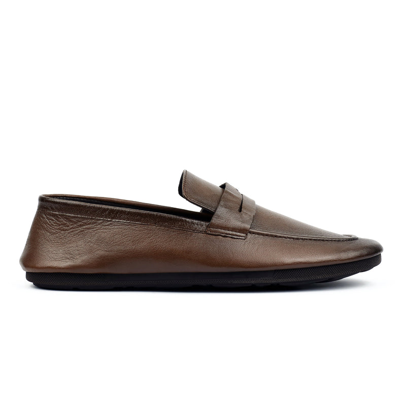 BROWN LEATHER FLEXIBLE SHOES