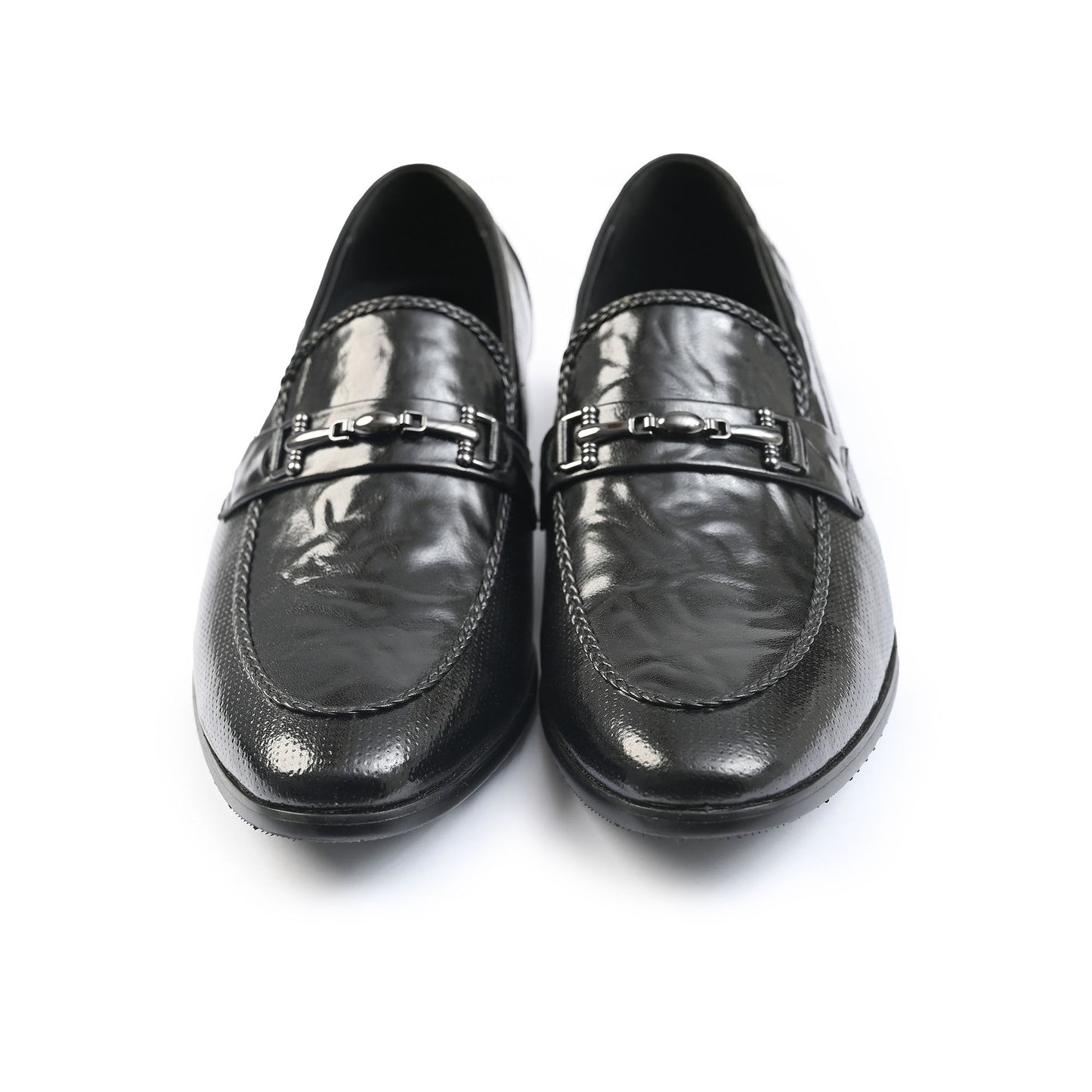 BLACK FAUX PATENT SHOES