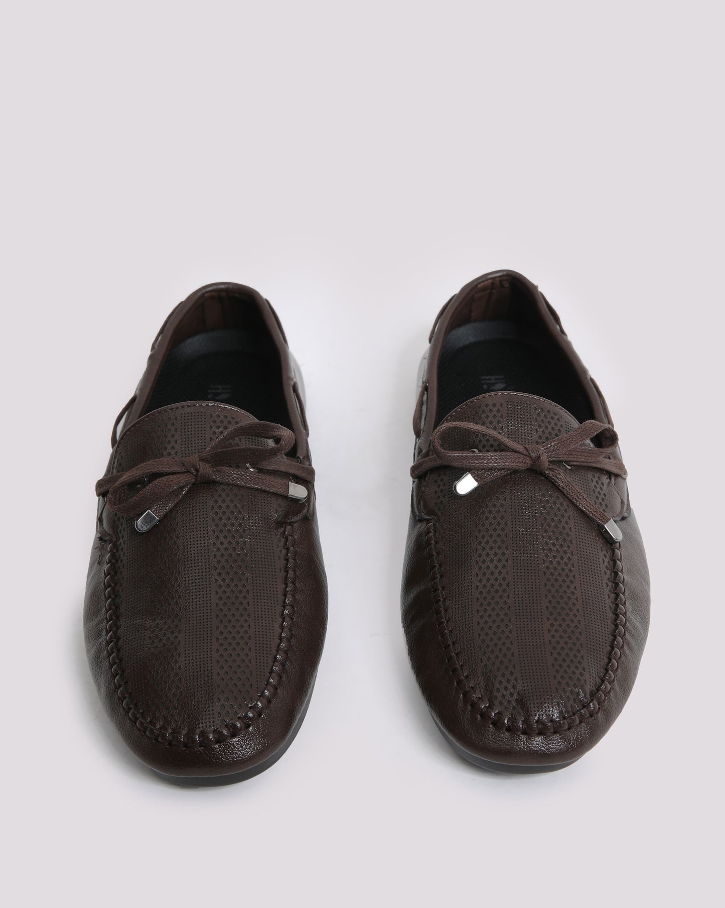 BROWN TEXTURED SOFT MOCCASIN