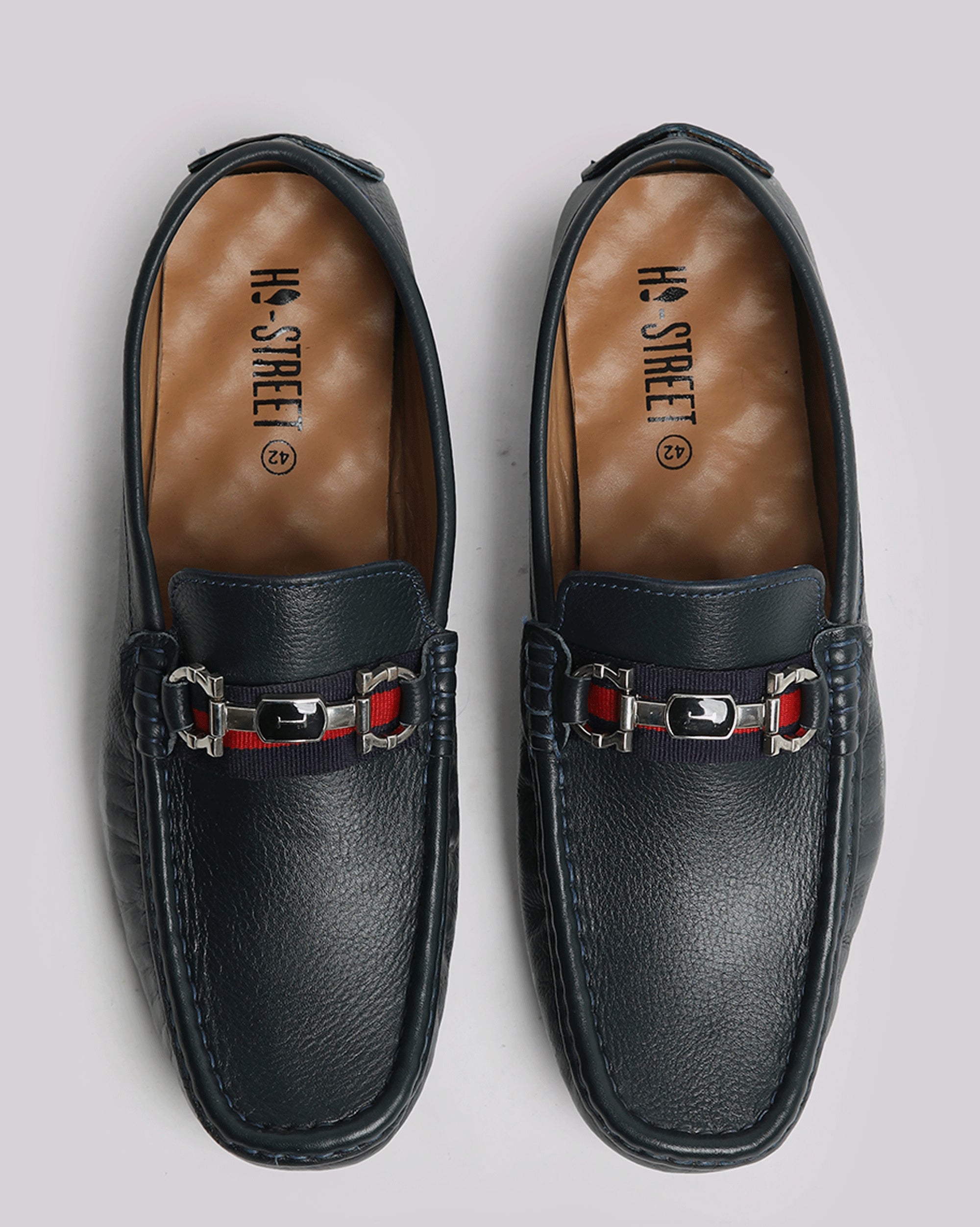 Navy Soft Leather Moccasin