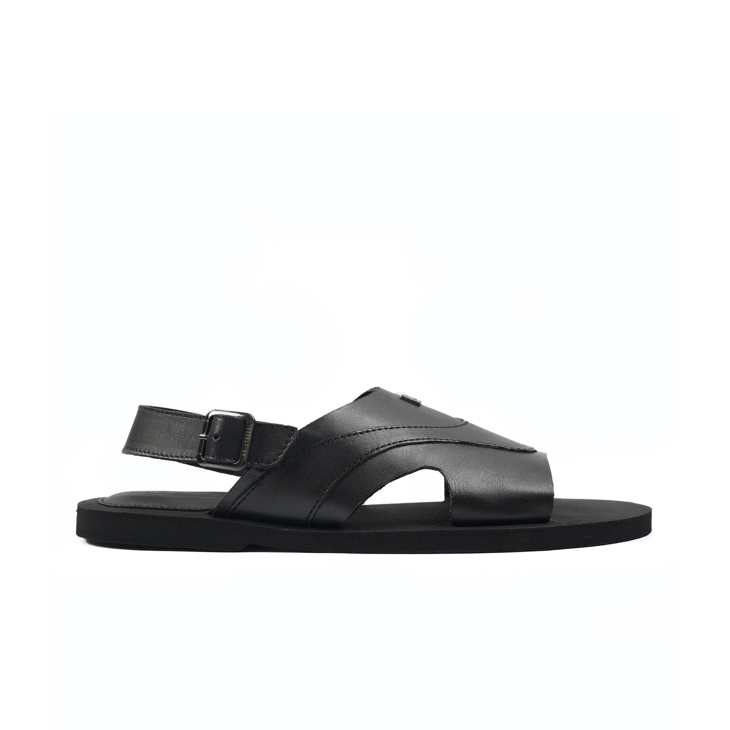 BLACK LEATHER COMFORT SANDAL