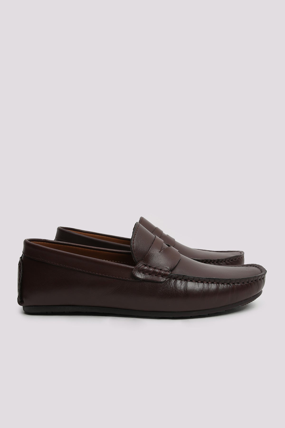 BROWN LEATHER MOCCASIN SHOES