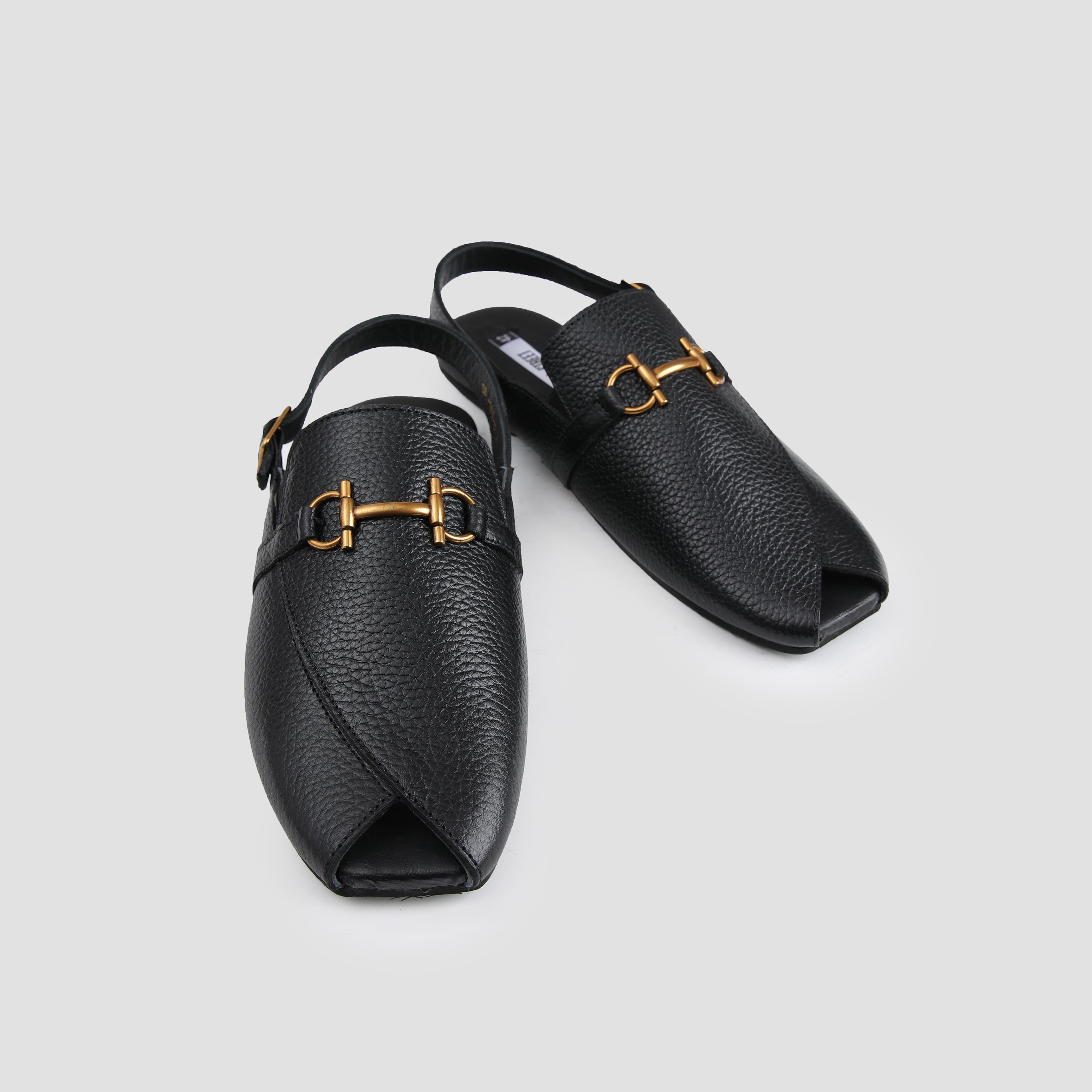 BLACK COMFORT LEATHER SANDAL