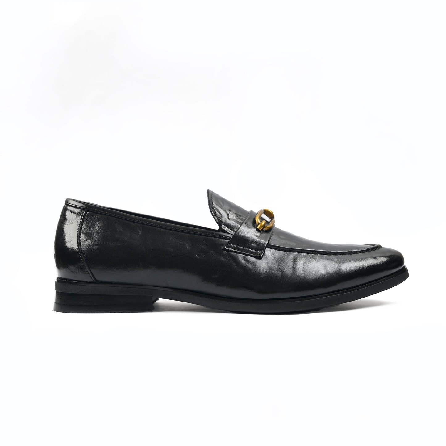 BLACK PATENT BUCKLE SHOES