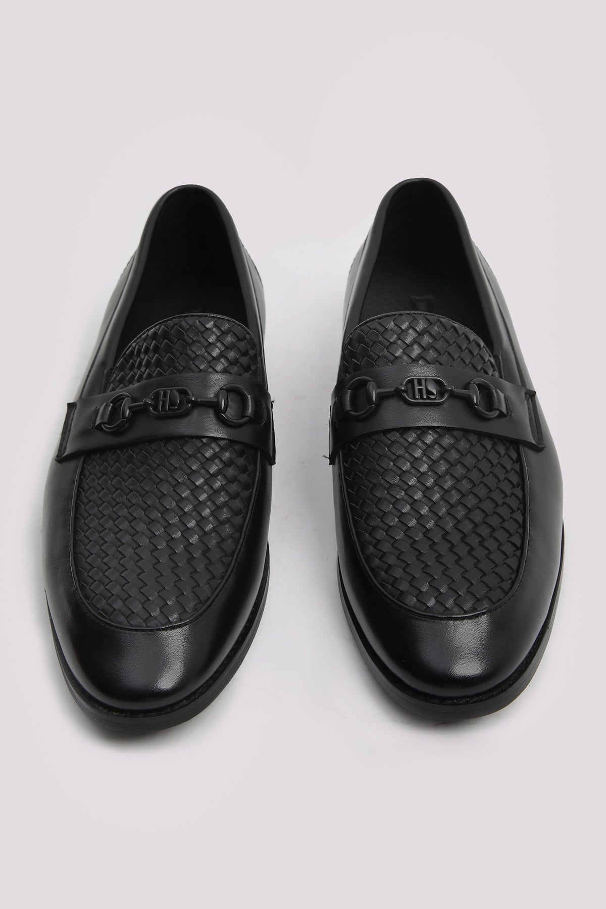 BLACK BRAIDED SNAFFLE LOAFER