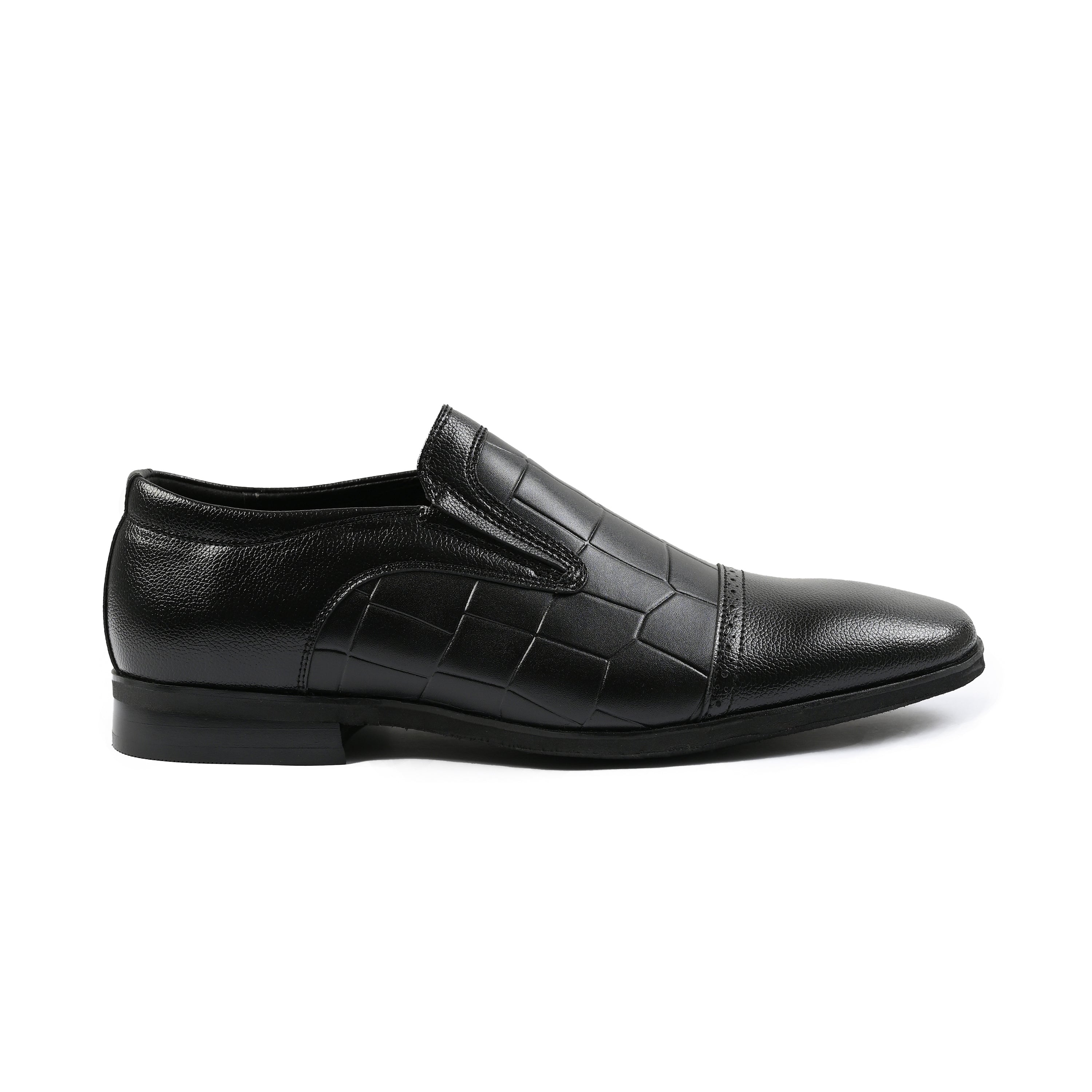 BLACK SPLIT LEATHER SHOES