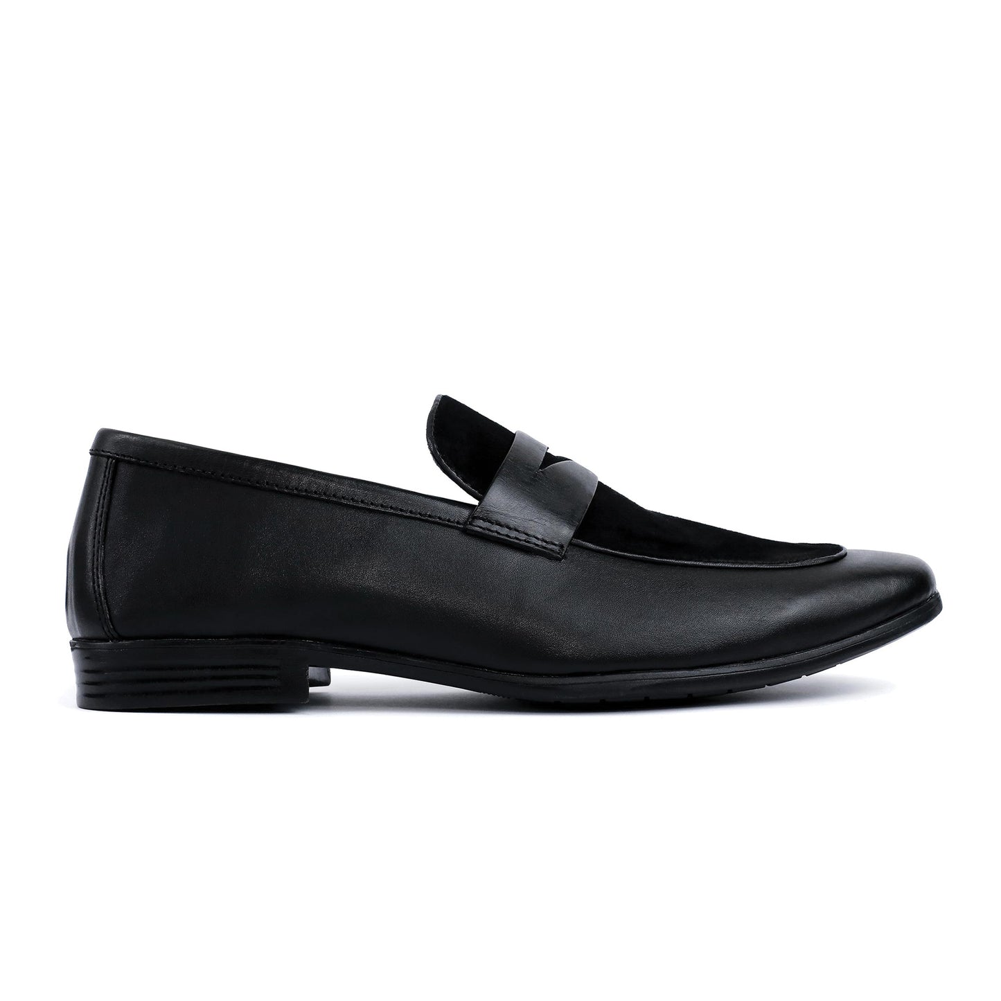 BLACK SPLIT LEATHER SHOES