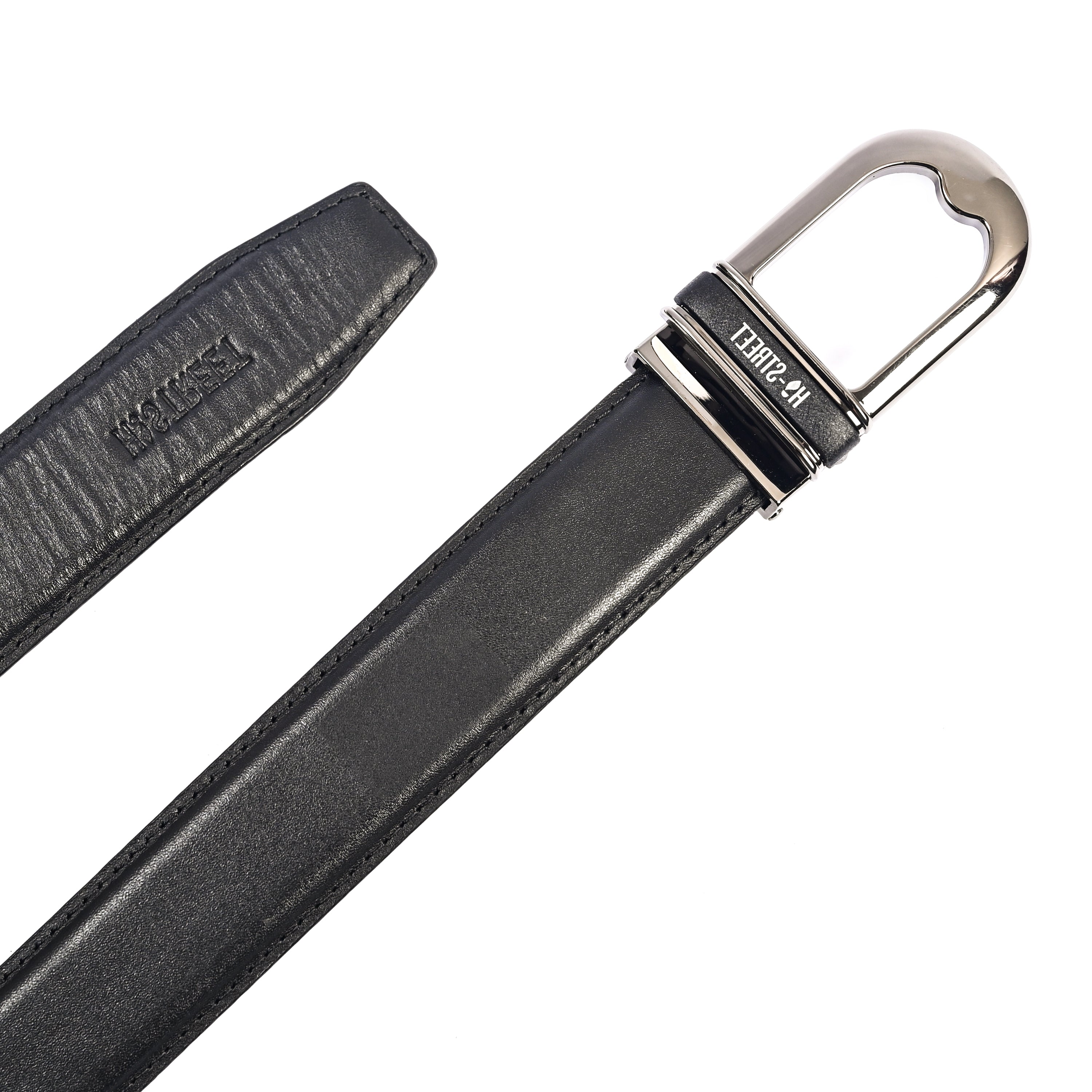 BLACK ANILINE LEATHER BELT