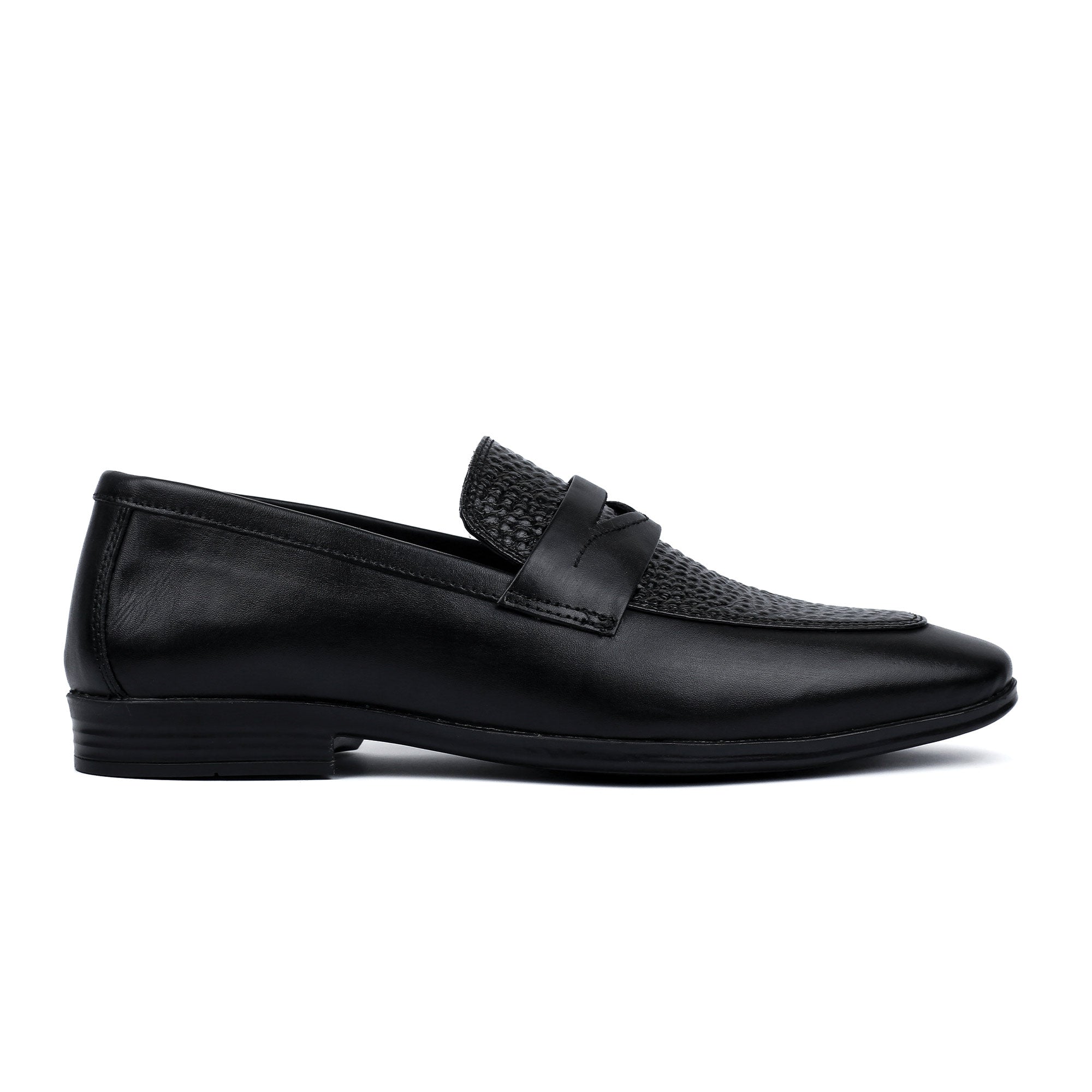 BLACK SPLIT LEATHER SHOES