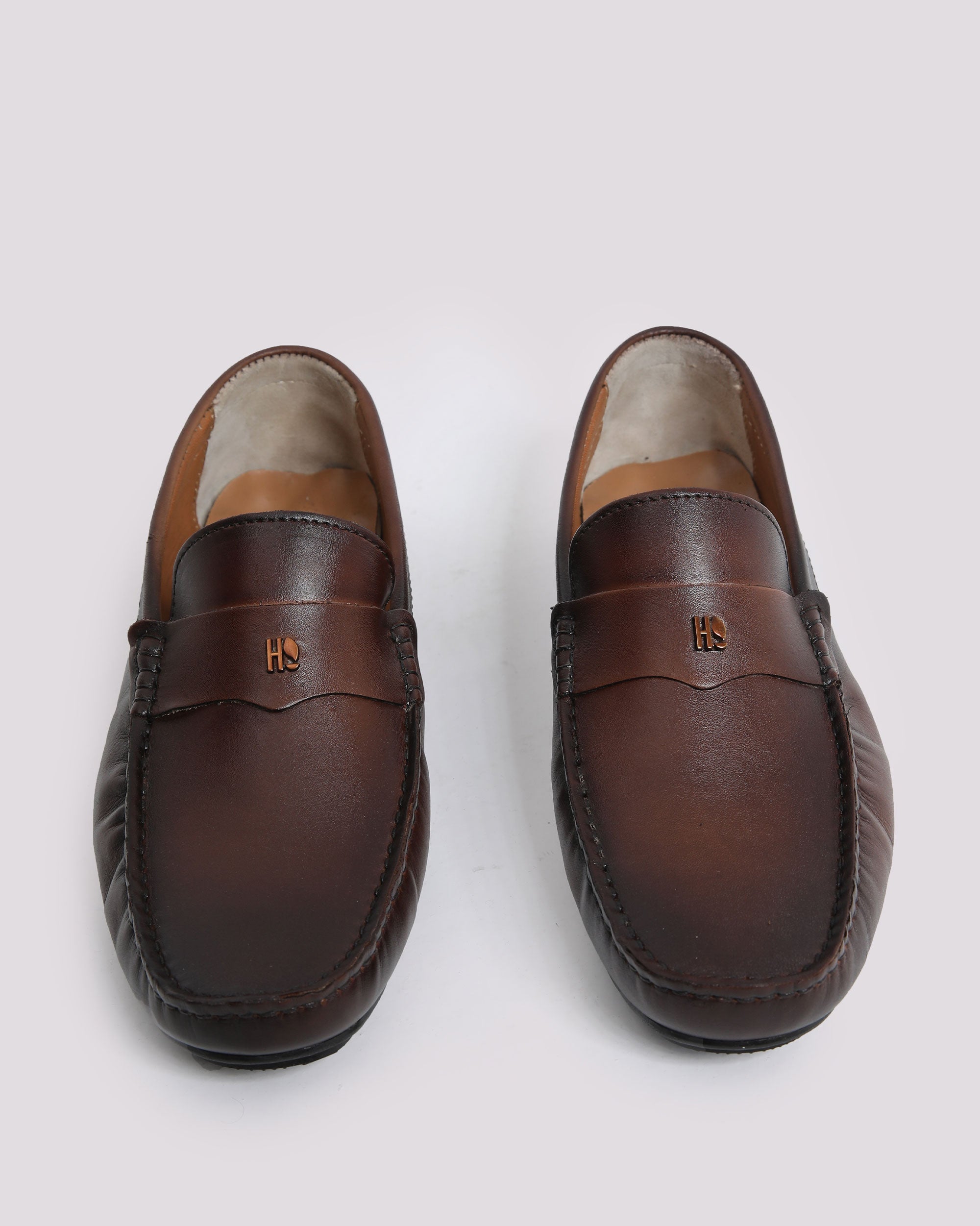 TWO TONE LEATHER MOCCASINS