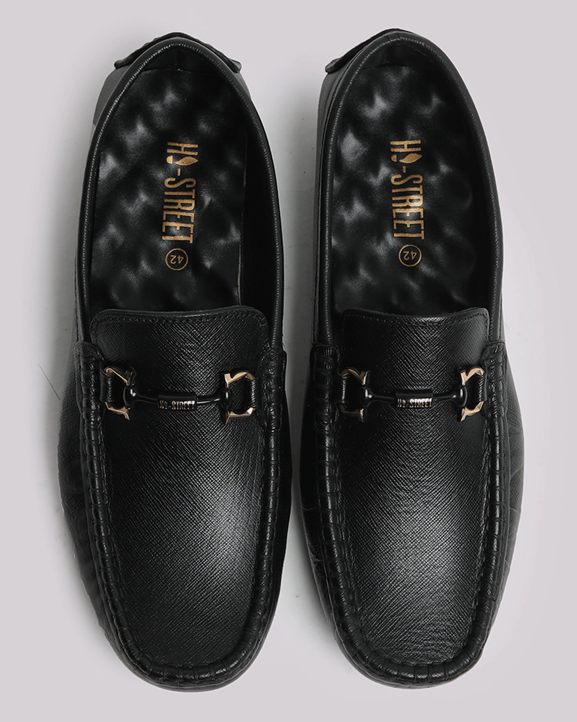 Black Textured Moccasin