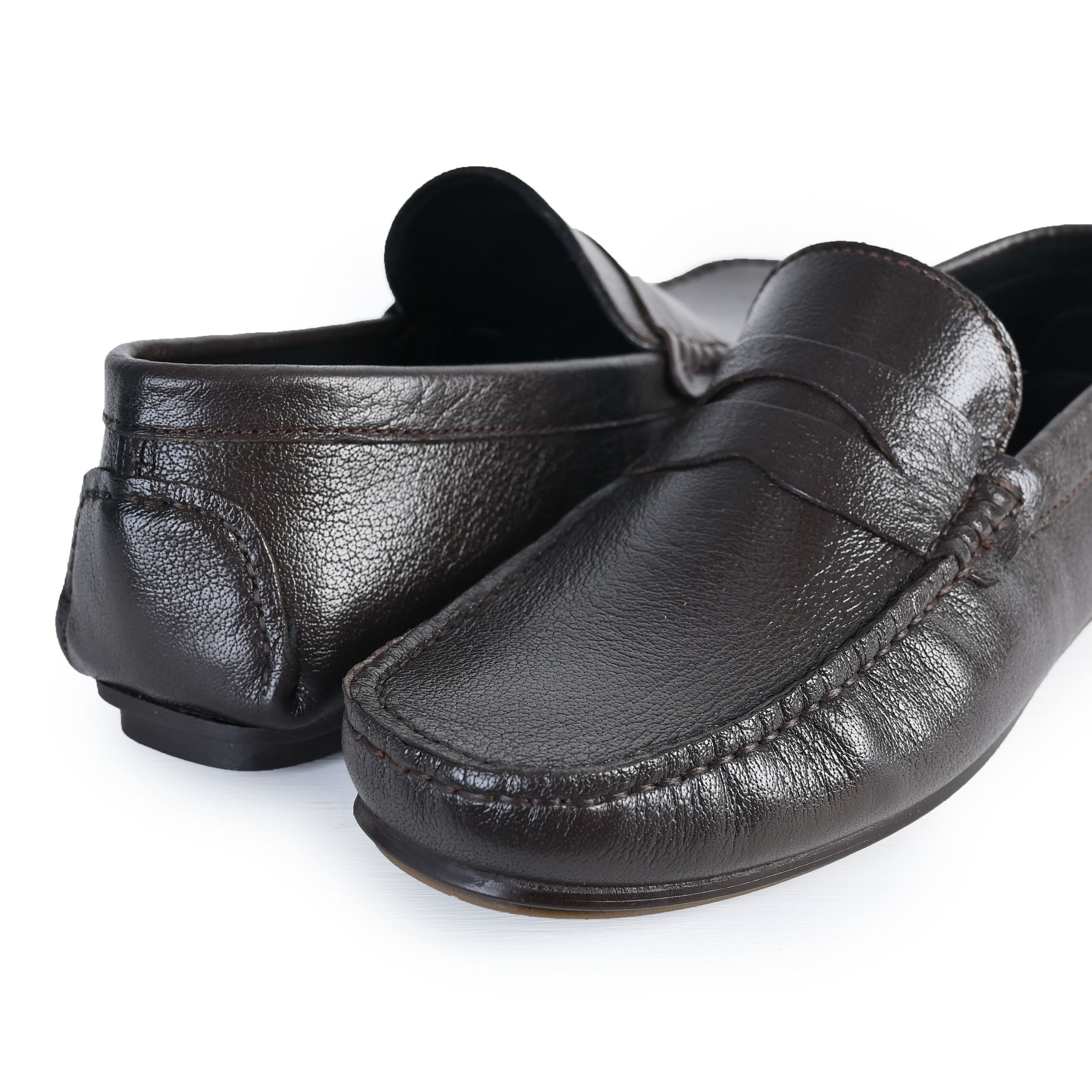 COFFEE SOFT LEATHER SHOES