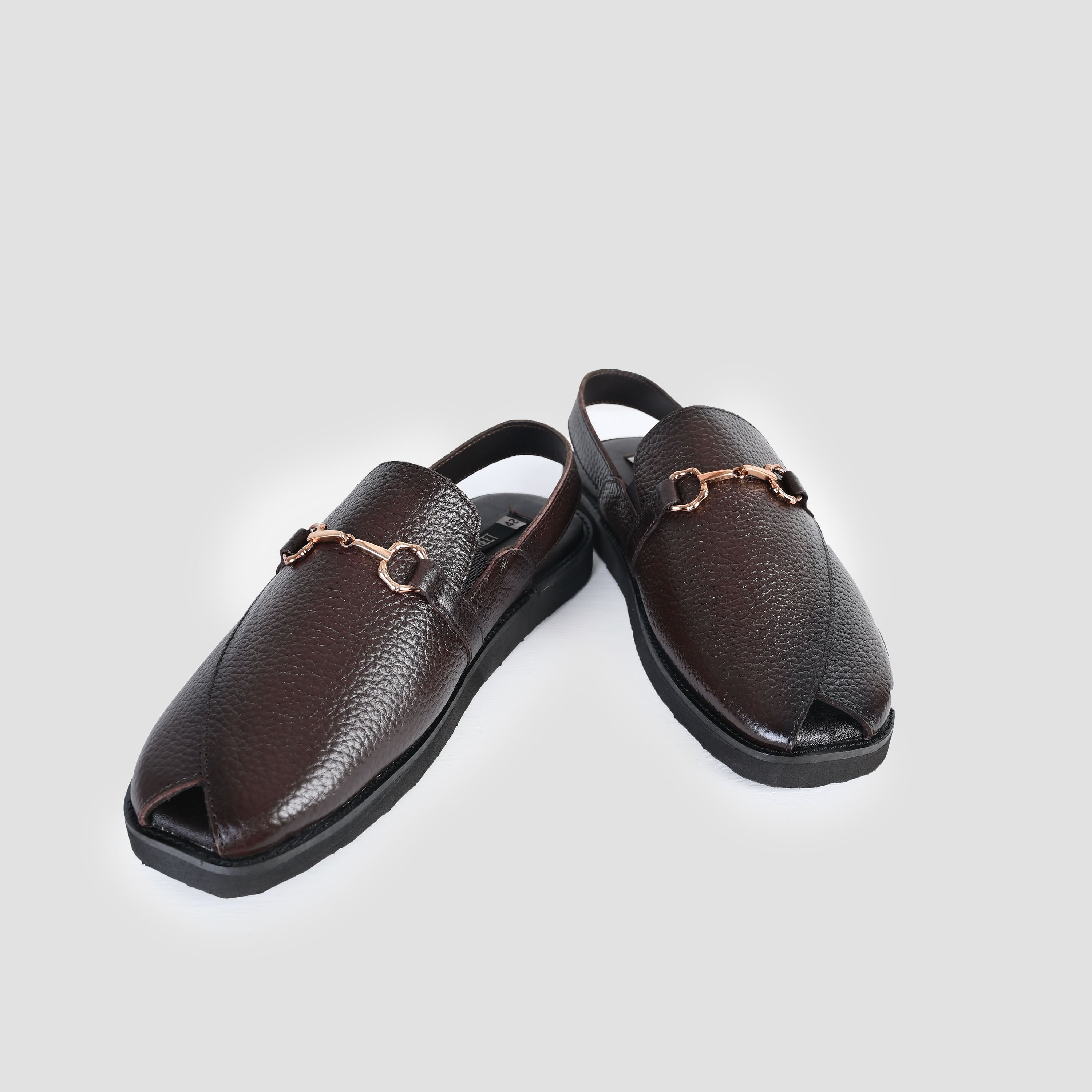 BROWN MILT LEATHER SANDAL