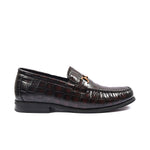 BROWN CROCO TEXTURED SHOES