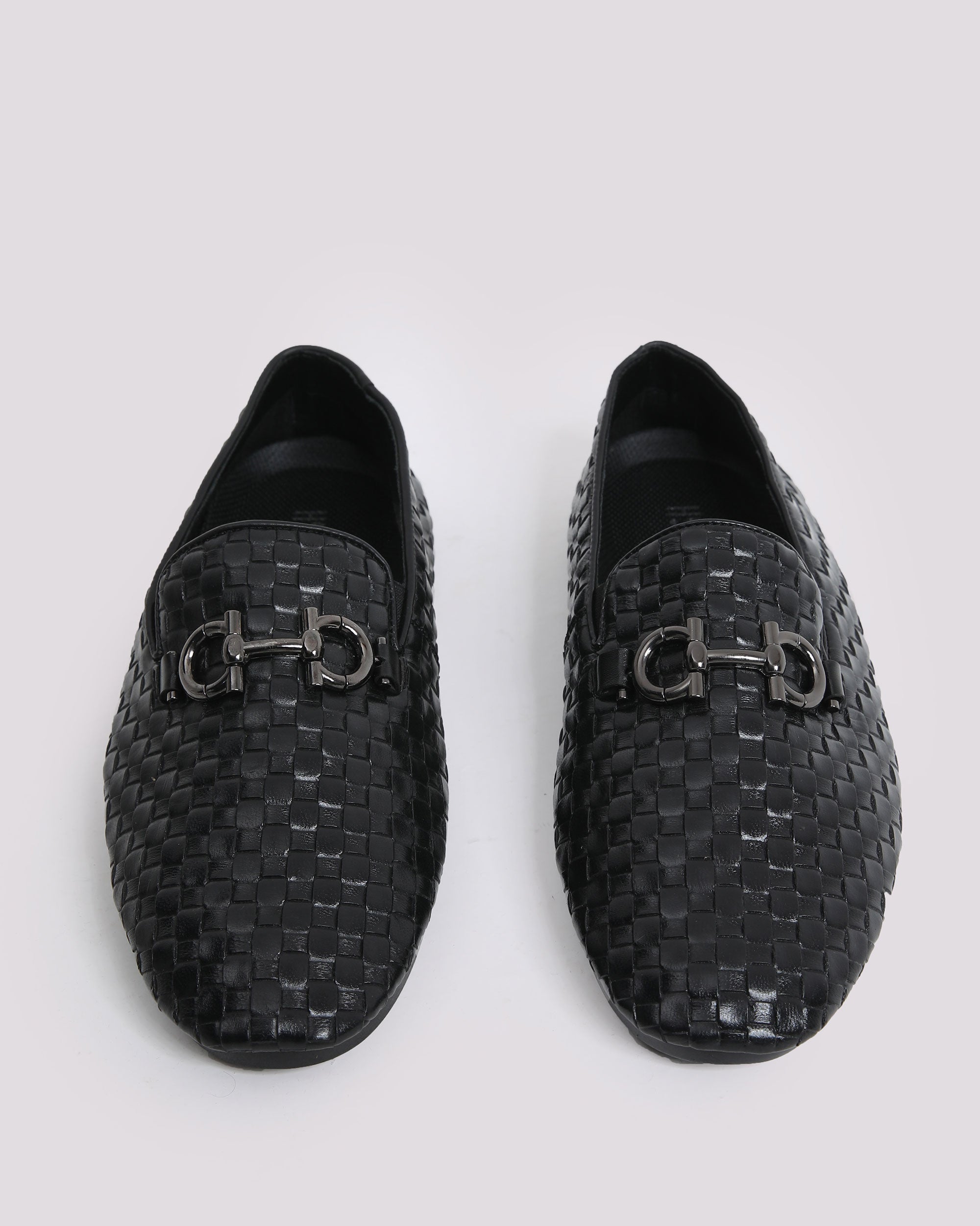 BLACK BRAIDED COMFORT MOCCASIN