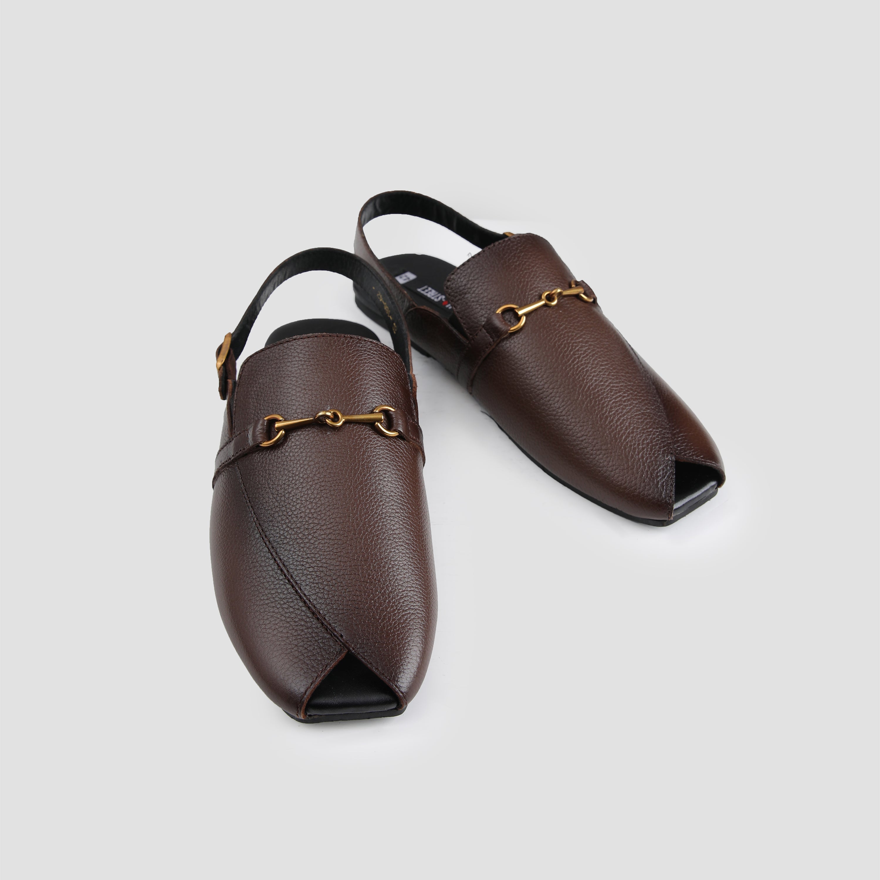 BROWN MILT LEATHER SANDAL