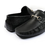 BLACK LEATHER MOCCASIN