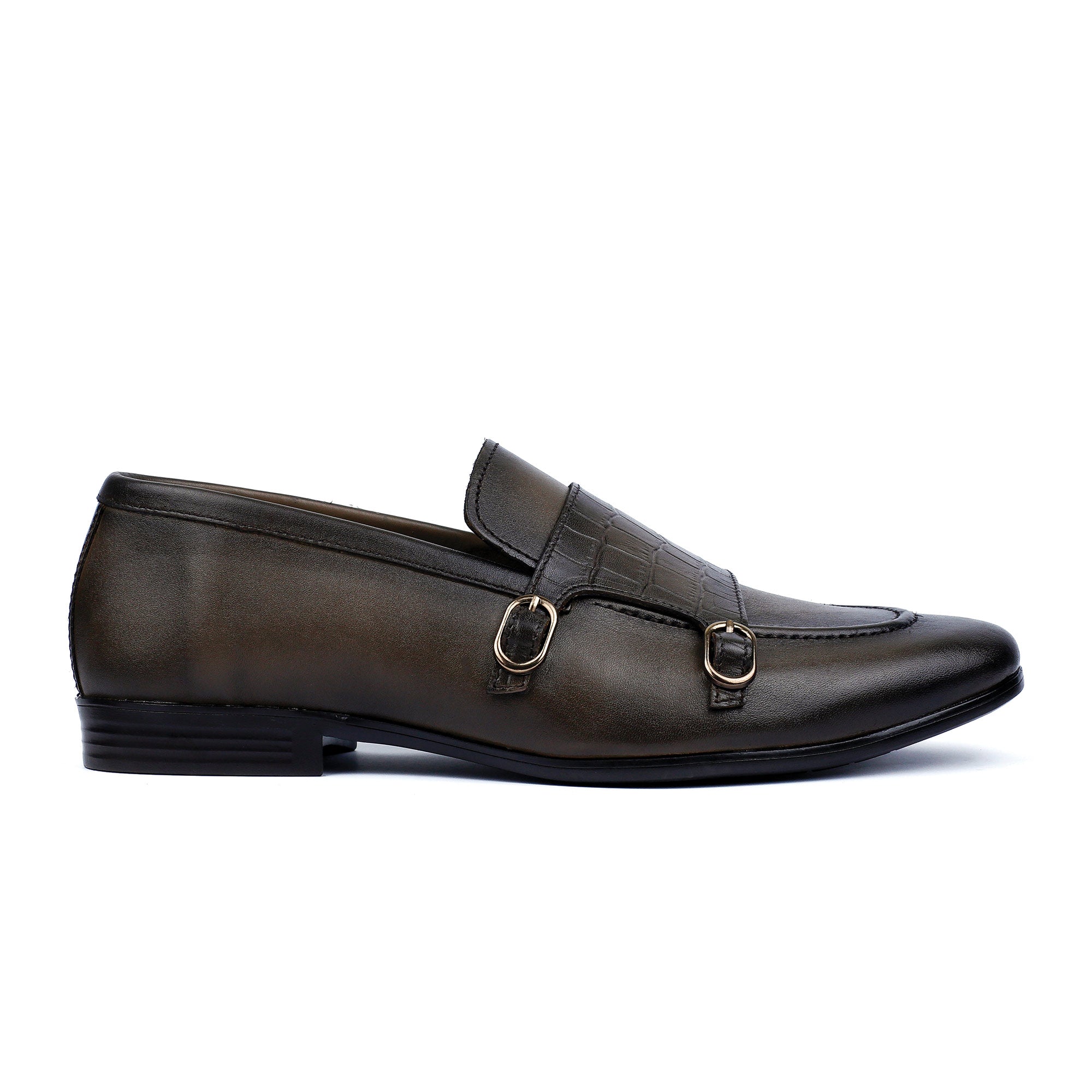 DOUBLE BUCKLE LEATHER SHOES