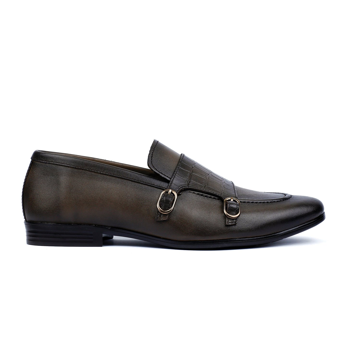 DOUBLE BUCKLE LEATHER SHOES