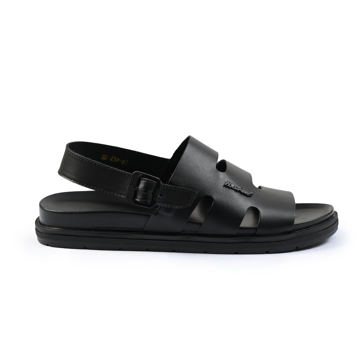 BLACK ANILINE LEATHER SANDAL