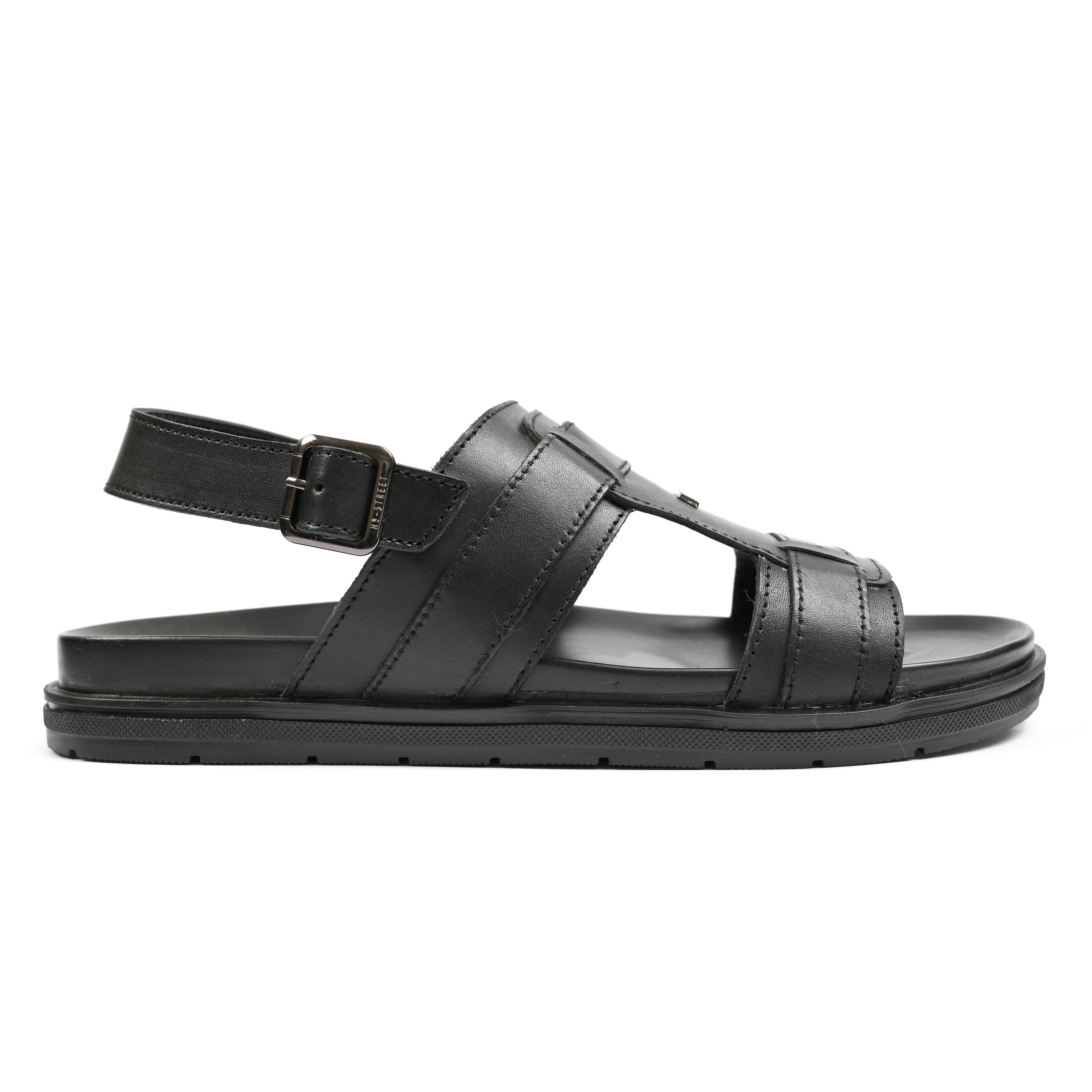 BLACK LEATHER EVA SANDAL