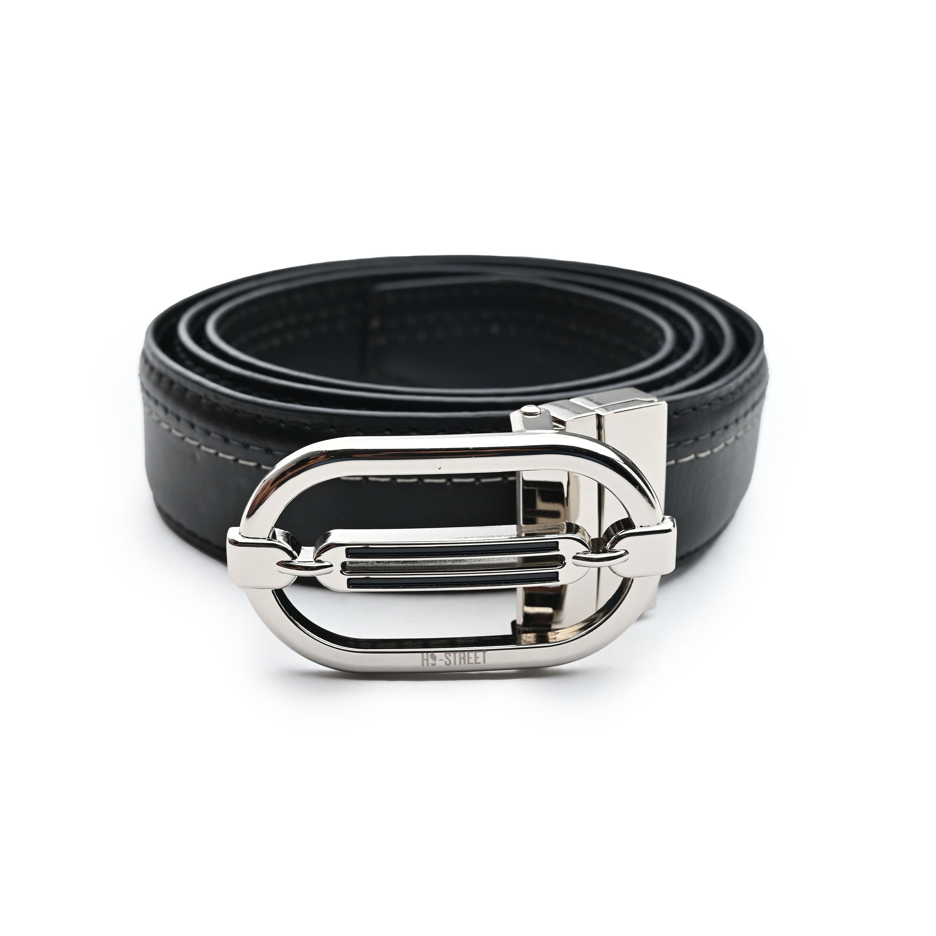 CONTRAST STITCHED LEATHER BELT