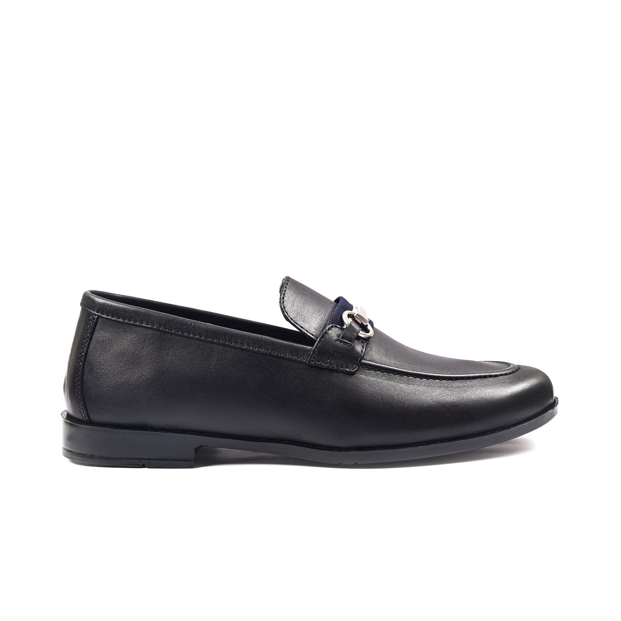 NAVY ANILINE LEATHER SHOES