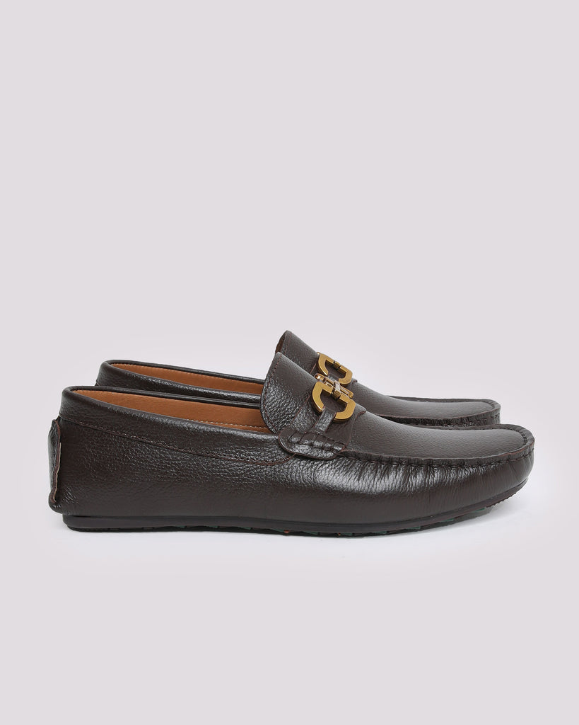 BROWN MILT LEATHER MOCCASIN