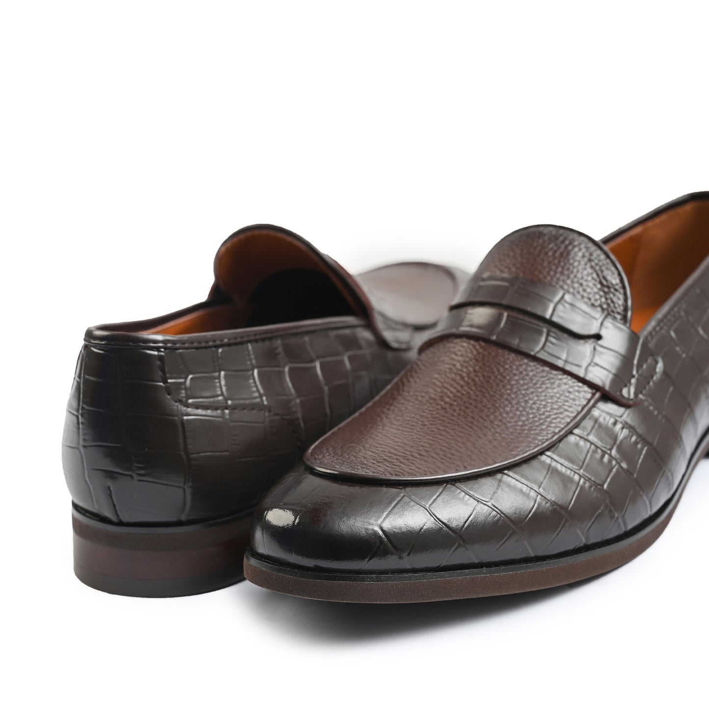 BROWN SPLIT LEATHER SHOES