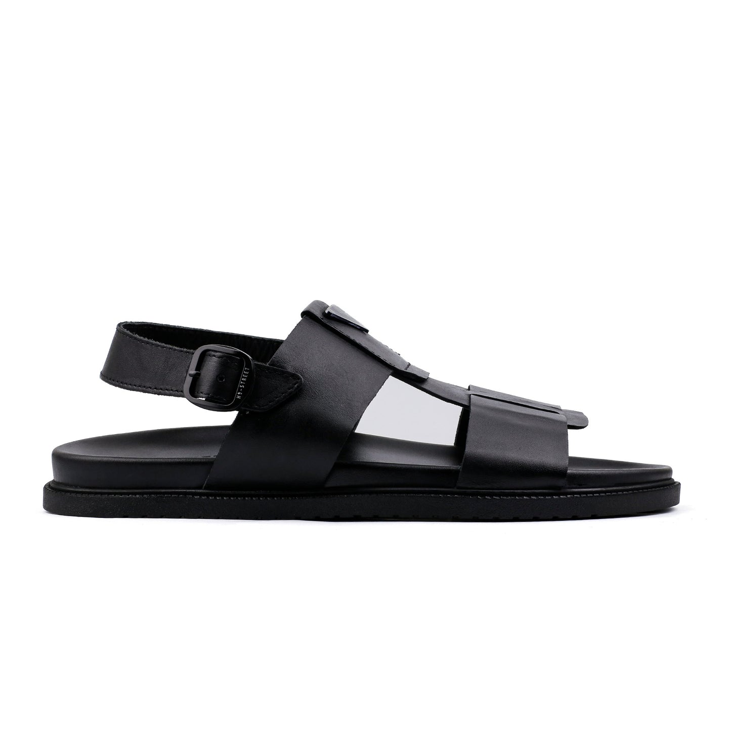 BLACK ANILINE LEATHER SANDAL
