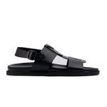 BLACK ANILINE LEATHER SANDAL