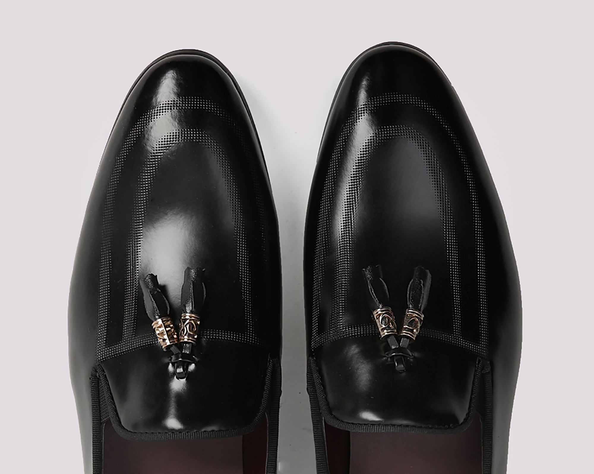 Black Textured Patent Shoes