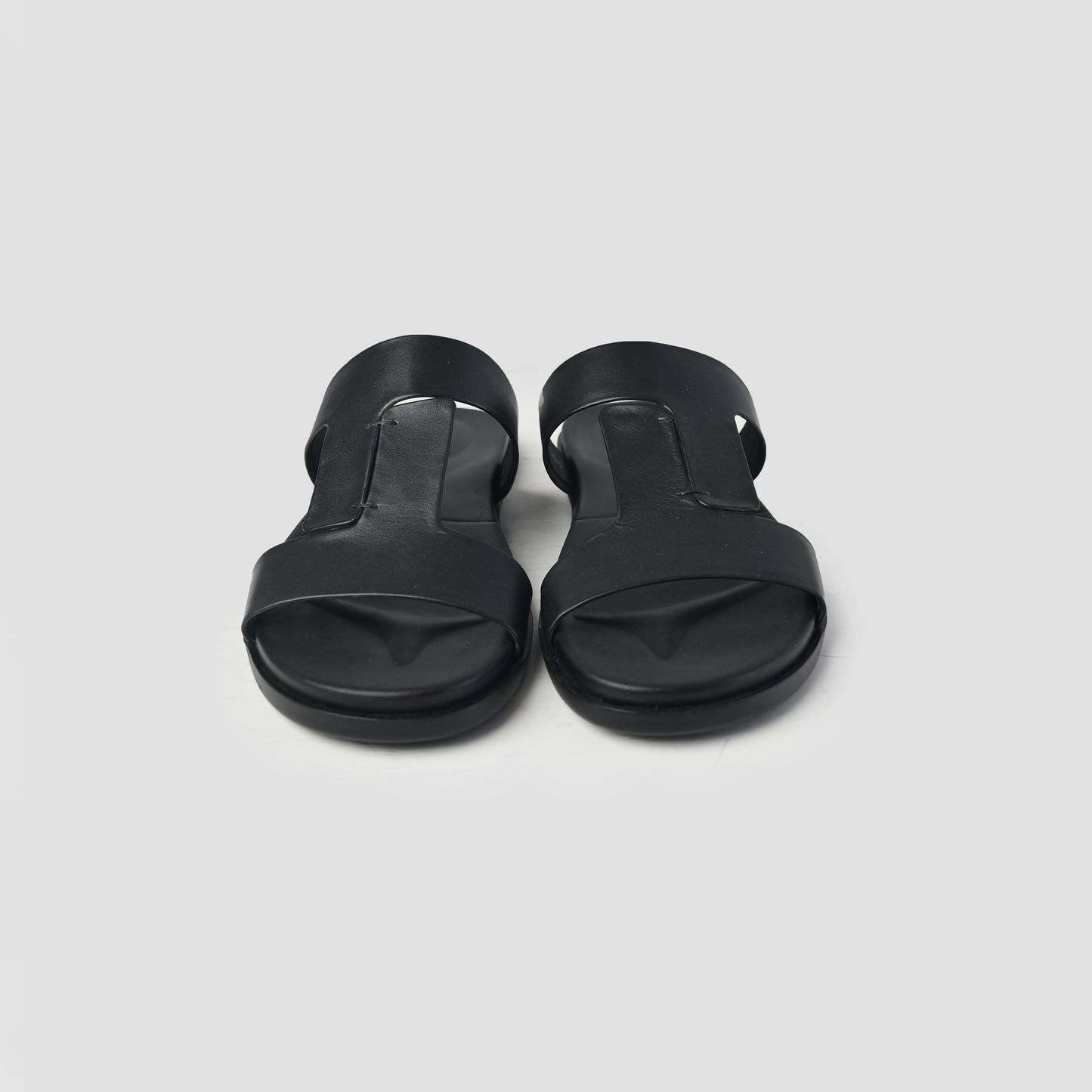 BLACK LEATHER COMFORT SLIPPER