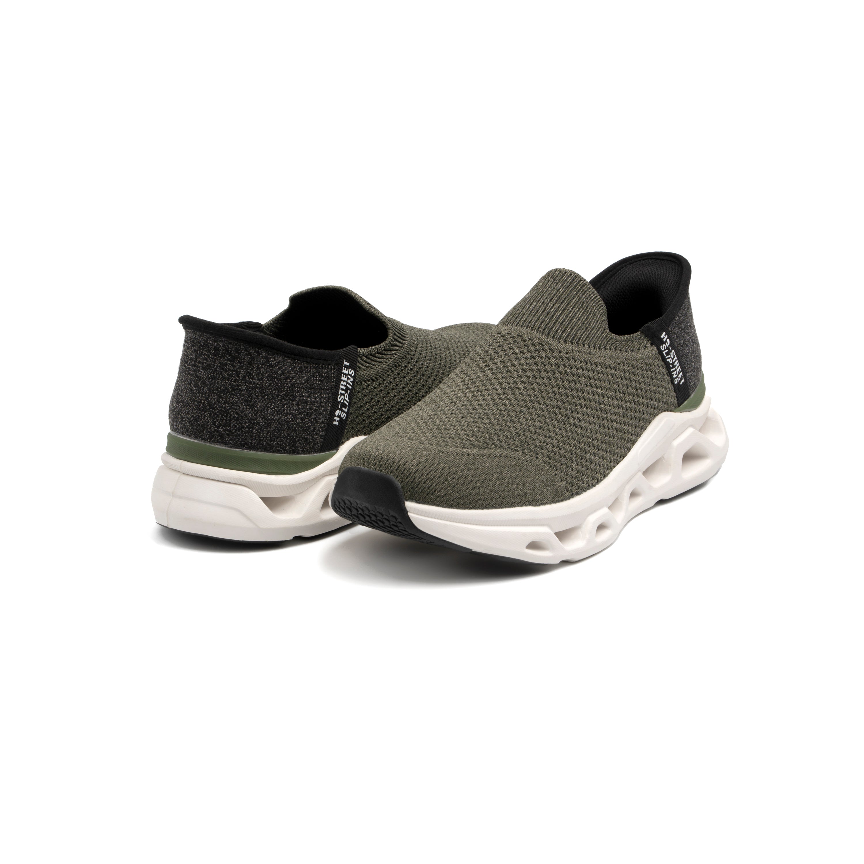 GREEN KNITED SLIP IN SHOES