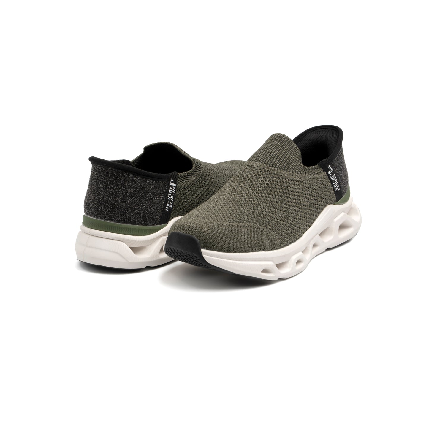 GREEN KNITED SLIP IN SHOES