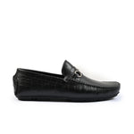BLACK LEATHER MOCCASIN