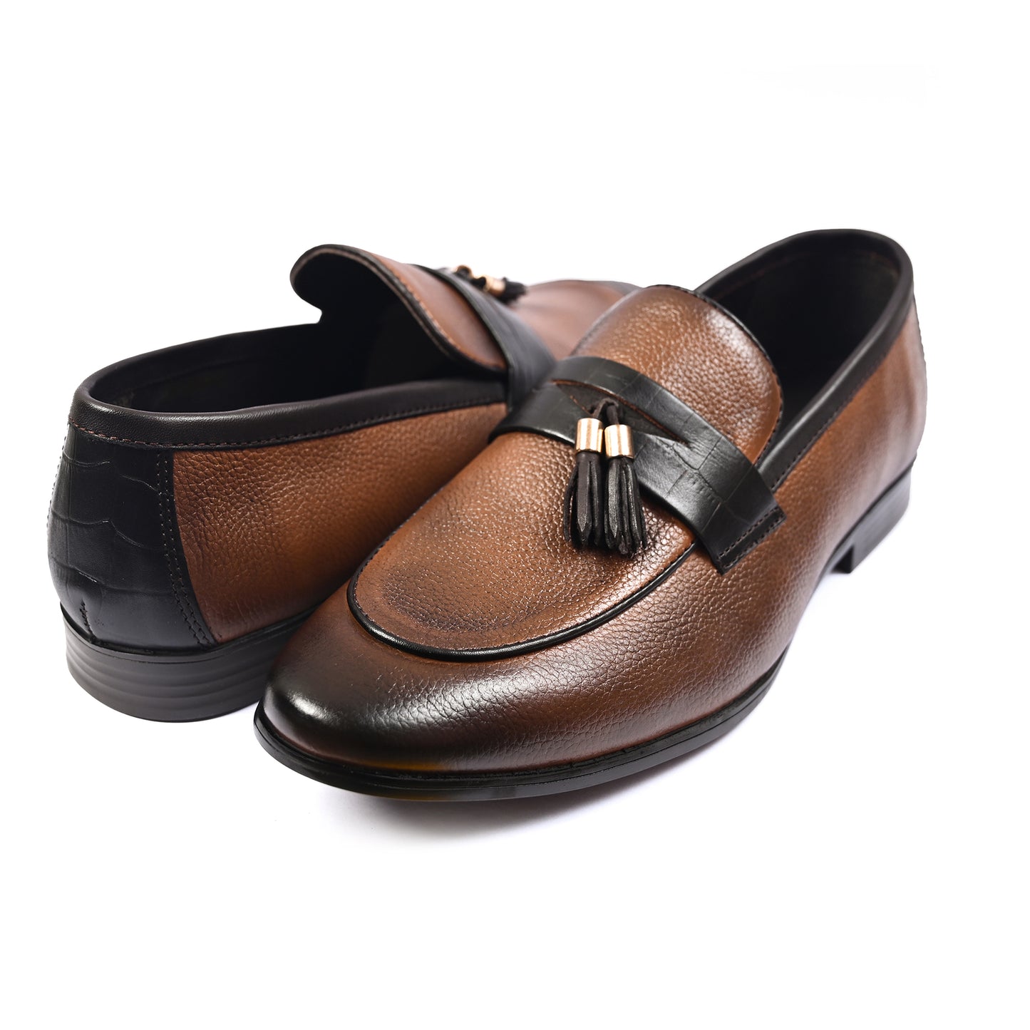 MUSTARD MILD LEATHER SLIP ONS