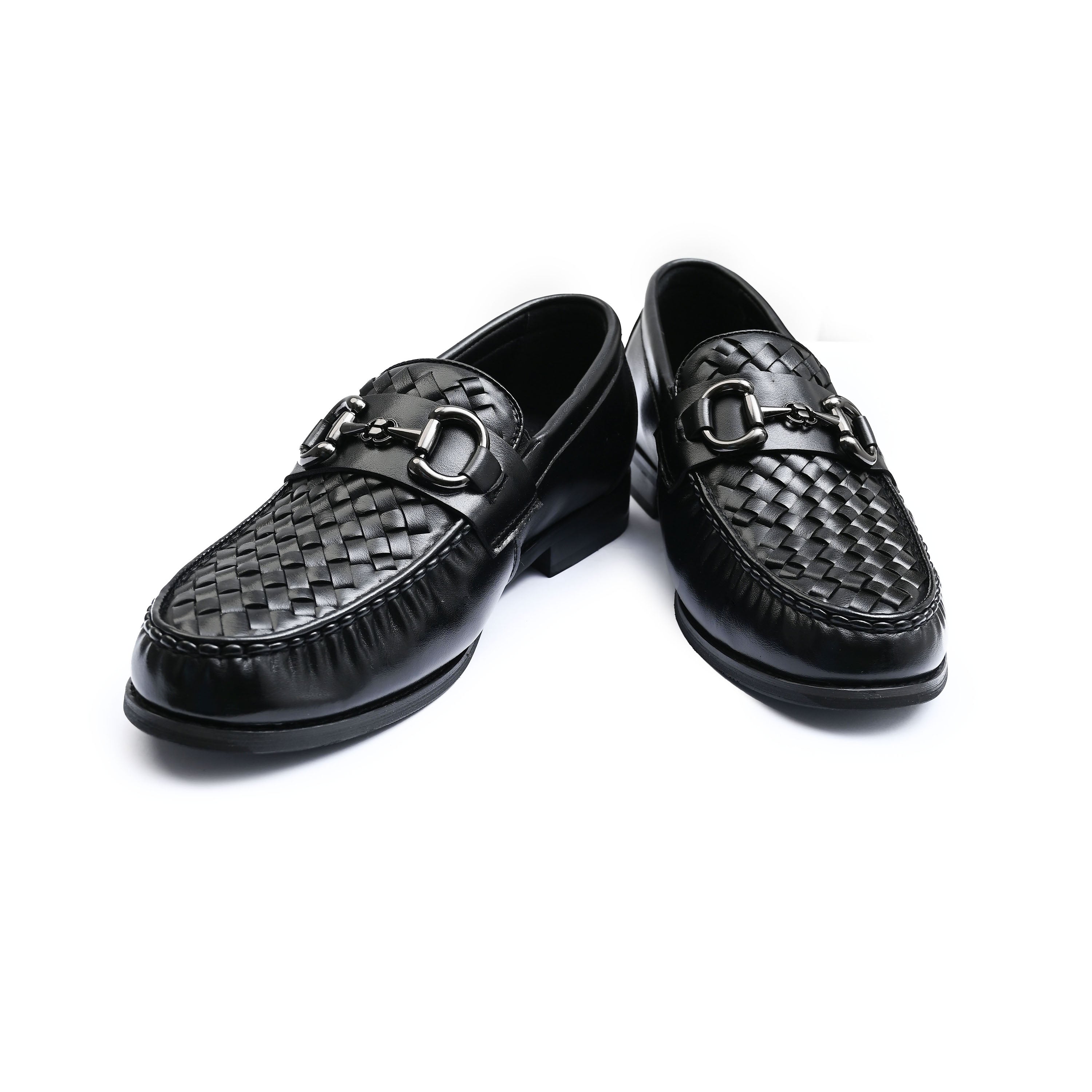 BLACK BRAIDED SNAFFLE LOAFER