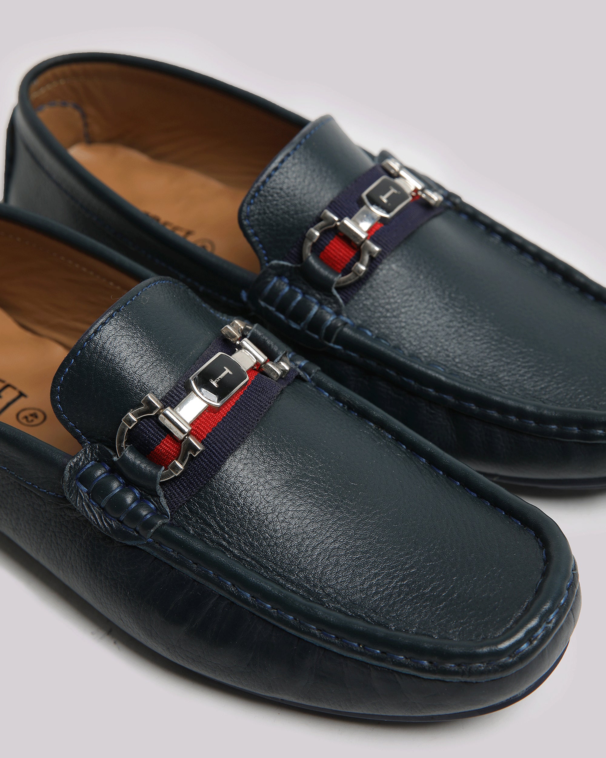 Navy Soft Leather Moccasin