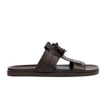 BROWN LEATHER TASSEL SLIPPER