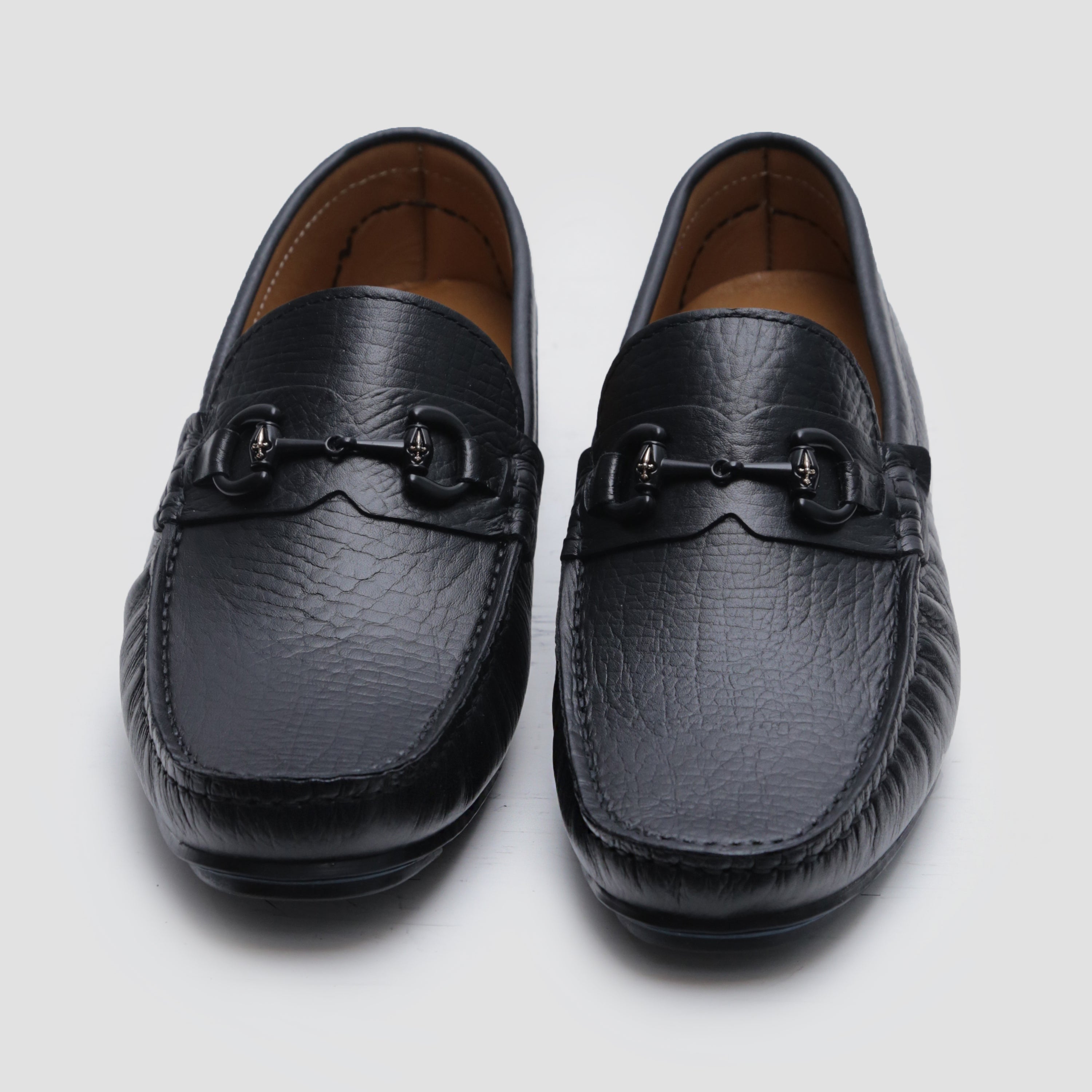 BLACK MILT LEATHER MOCCASIN