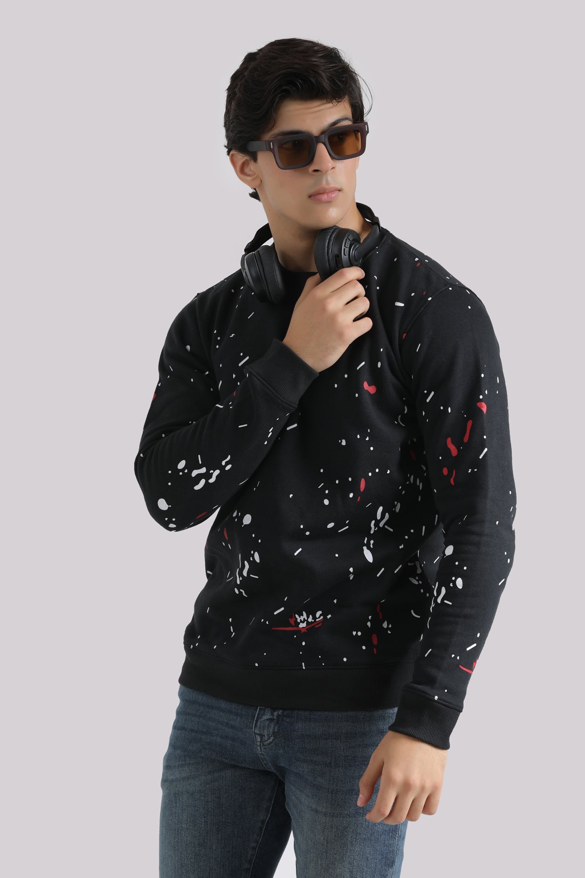 ROUND NECK PRINTED SWEAT SHIRT