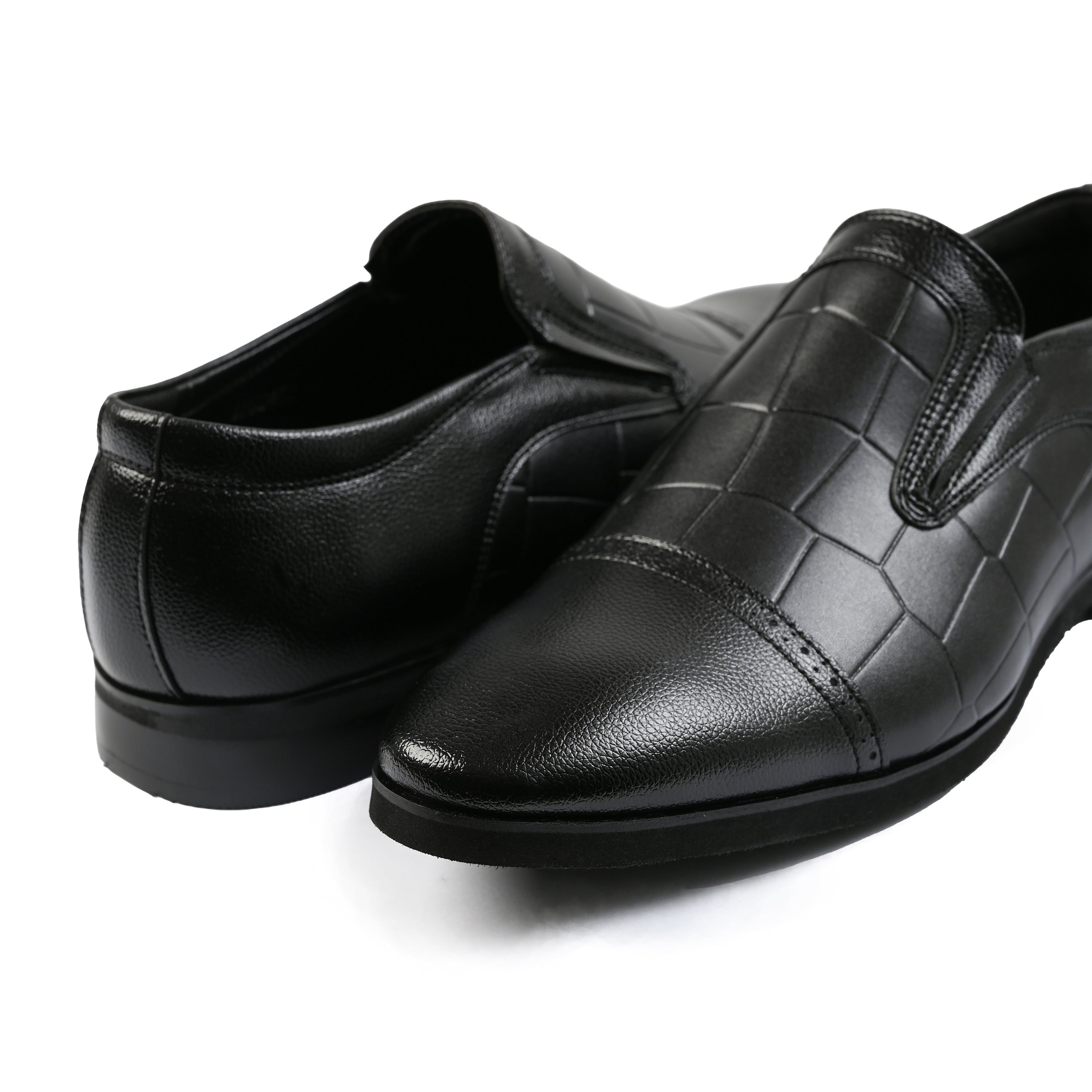 BLACK SPLIT LEATHER SHOES