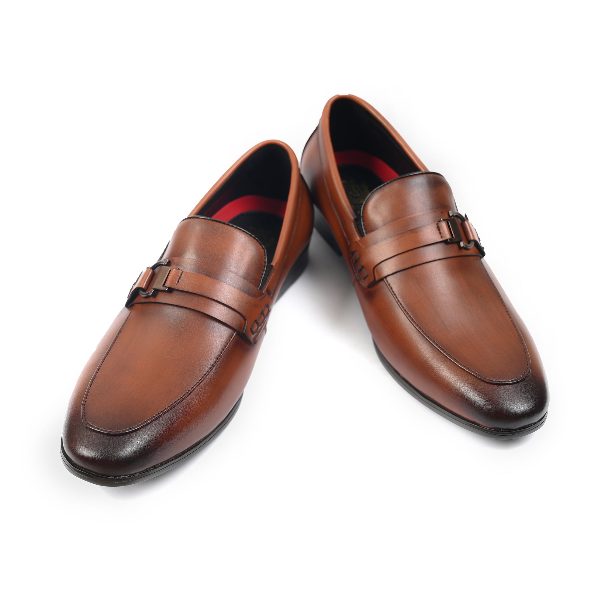BROWN LEATHER BUCKLE SHOES