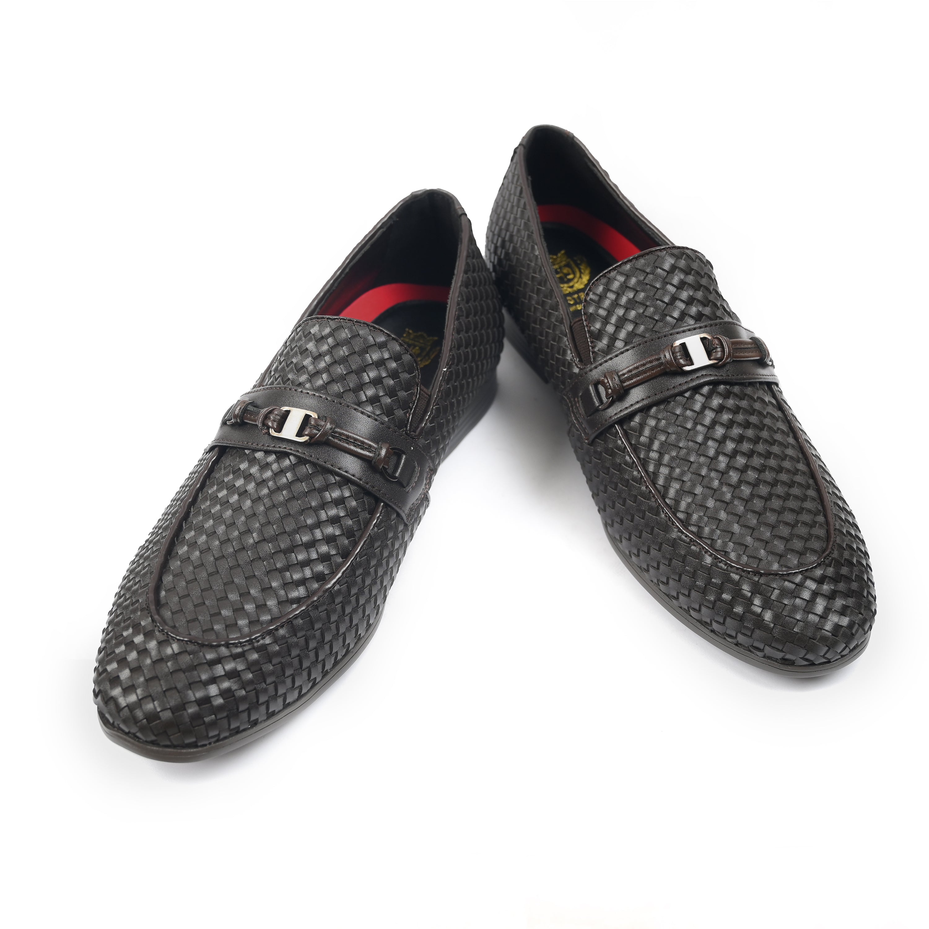 BROWN BRAIDED LEATHER SHOES