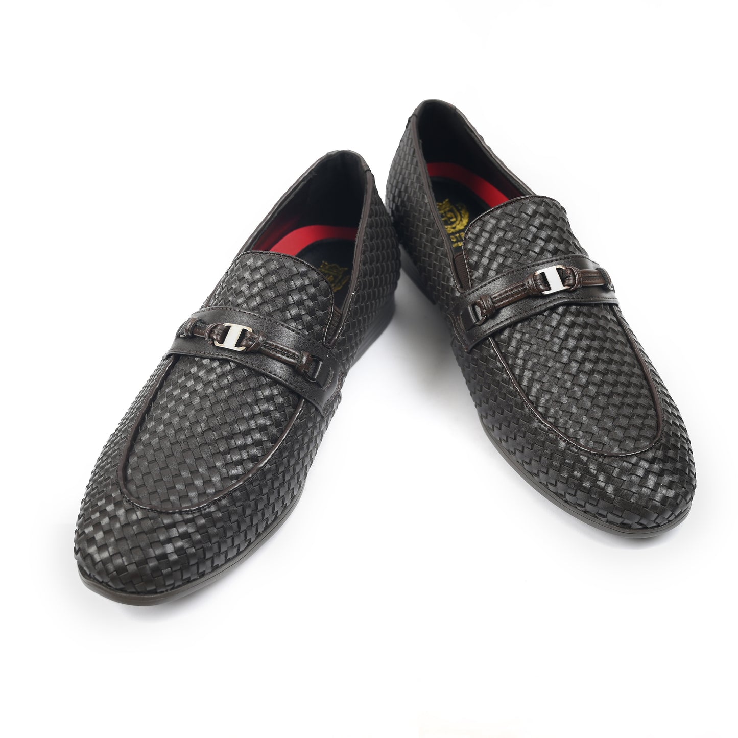 BROWN BRAIDED LEATHER SHOES