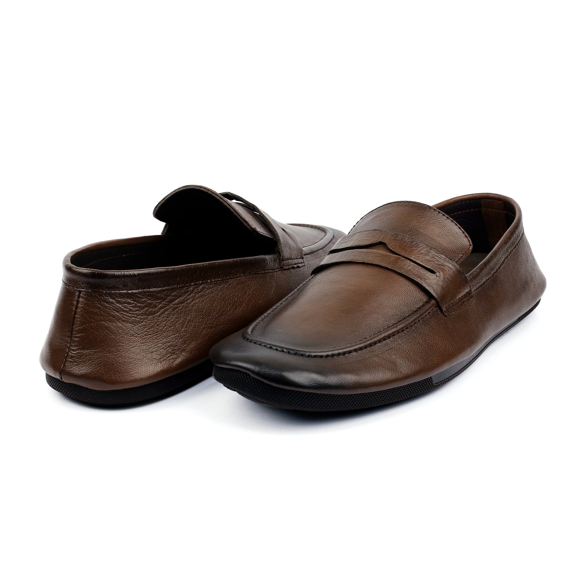BROWN LEATHER FLEXIBLE SHOES