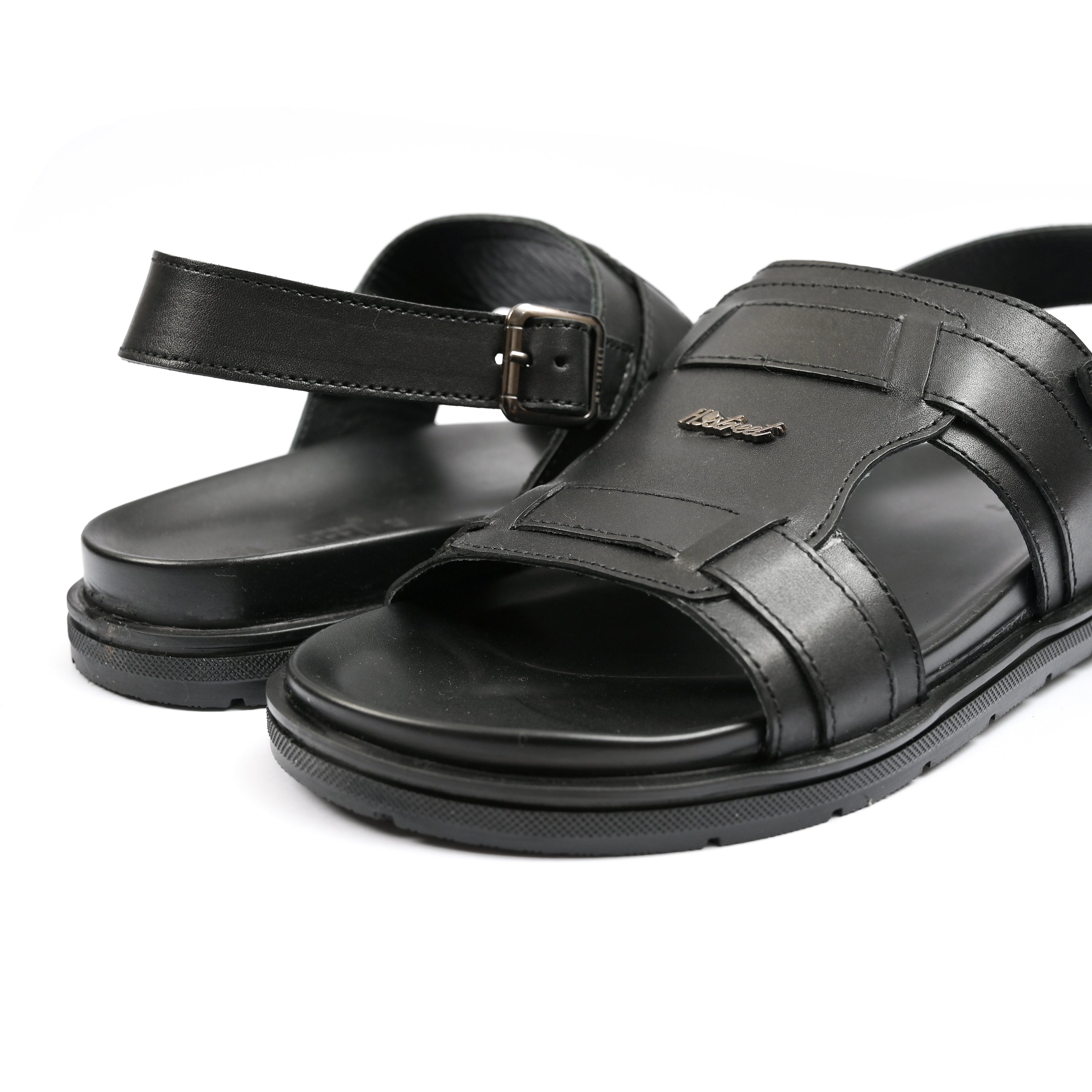 BLACK LEATHER EVA SANDAL