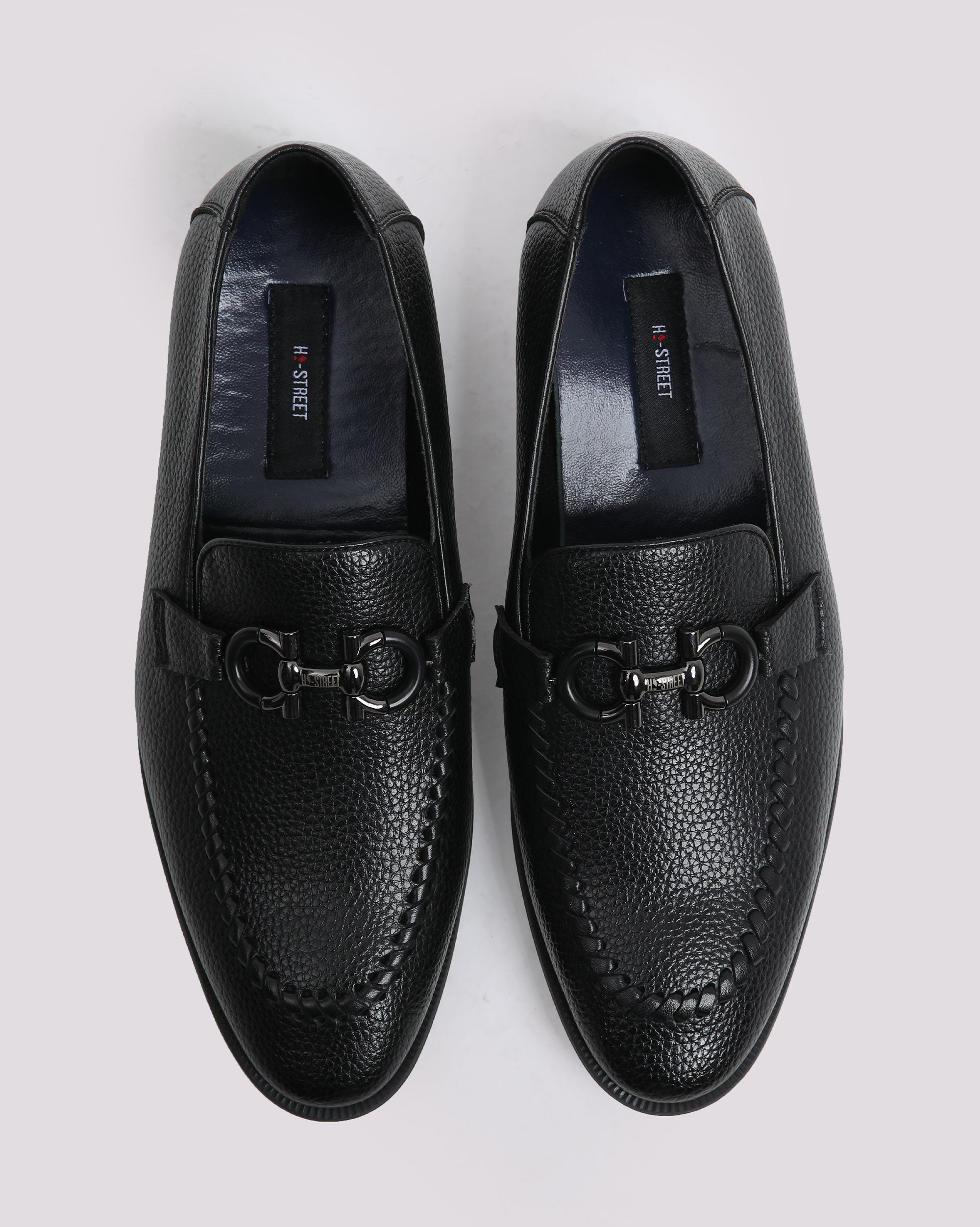 BLACK MILT TEXTURED SHOES